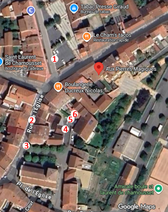 Aux Pierres Magiques - plan d'accès au 35 place de l'église