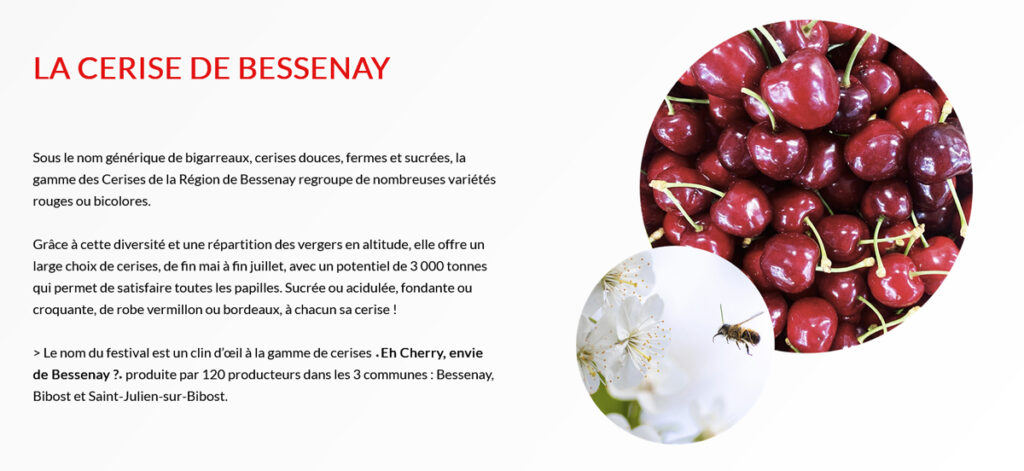 Aux Pierres Magiques - Actualités : Festival des cerises Eh Cherry de Bessenay